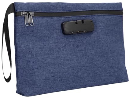 Qcwwy Geruchsdichte Tasche, Aktivkohle und Filtervliesstoff, Geruchsdichter Behälter, Sicherheitstasche mit Zahlenschloss, Kleine, Leichte, Geruchsdichte Aufbewahrungstasche (Navy blau)