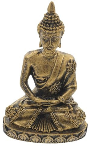 Cabilock Harz Sitzende Buddhistische Statue Zen-Kultur-Ornament Heim-Desktop-Ornament Klein Leicht Handwerk Skulptur Landschaftsbau Requisite