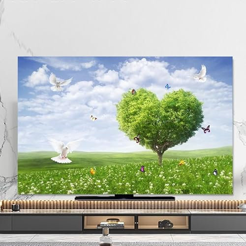 Hixingo TV Schutzhülle für Den, 32 bis 80 Zoll Hülle Bezug Staubschutz für Fernsehen Und Monitor TV-Abdeckung mit 3D Landschaft Fernsehschutz Für Zuhause Innenbereich (40-43(102x65cm),Schmetterling)