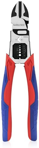 KAIHAOWIN 3-in-1 Wire Cutters with Stripper and Crimper Multifunction Diagonal Cutters Side Cutter Heavy Duty for Electrician and Homes