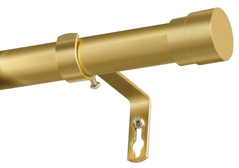 BellaHills Tringle à rideaux de 25 mm pour rideaux à œillets - Tringle réglable avec embouts métalliques - 76 à 190 cm - Pour fenêtre - Avec ensemble de fixations - Pour salon, chambre à coucher - Or