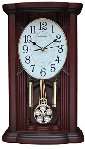 Rustikale Kaminuhr im Vintage-Stil mit Pendel – antike Wand- und Regaldekoration für Wohnzimmer, Küche und Büro