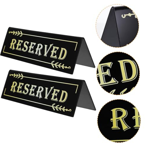 WEKAMOS 2 Stück Reserviert Schilder Acryl 15x5cm Bedruckt Bruchfest Tischreservierungskarten Für Hochzeiten Restaurants Parties