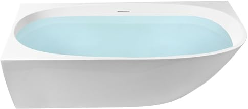 Vasca da bagno angolare destra 170 x 80 cm Finitura acrilica bianco lucido