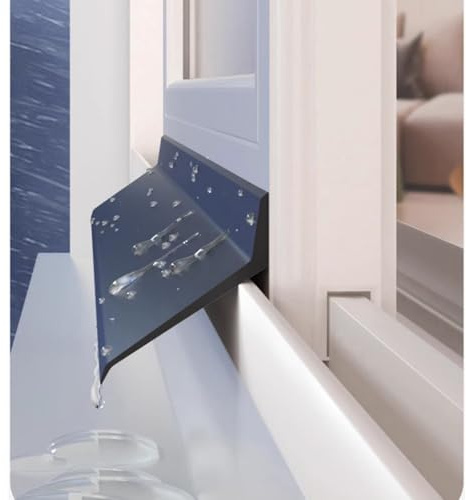 1-5m Barra Antis-Lluvia Autoadhesiva Deflector - Burlete Ventana Corredera Burlete Ventanas - Protector de Lluvia Adhesivo for Ventanas de Guillotina y Aleros Exteriores(5.5cm,1m)