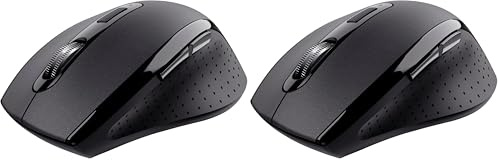 Trust Sura Ratón Inalámbrico para Portátil/Ordenador/Mac, 800-1200 PPP, 6 Botones, Sensor Óptico, Microrreceptor USB Almacenable, Mouse para Diestros, Windows DELL Macbook, Negro (Paquete de 2)