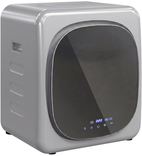 HOMCOM Secadora de Evacuación 3 kg Compacta 800W Pantalla Táctil Plata | Secadora de Ropa, Función Antiarrugas, Control Temperatura y Tiempo, Carga Frontal, Tambor Inox, Montable en Pared o Suelo