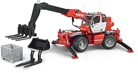 bruder 02129 - Manitou Chariot élévateur télescopique MRT 2150 - 1:16 Véhicule de chantier, Chariot élévateur, Ferme, Agriculture, Jouets