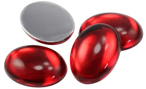 40x30mm Rot Rubin H103 Große flache ovale Acryl-Cabochons Strass Kunststoffedelsteine Verzierungen für Handwerk, Kostüme, Karten Einladungen, Schmuck, Cosplay - 4 Stück