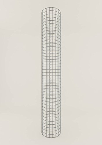 GABIONA pelare stenkorg-ggabione rund, maskbredd 5 x 5 cm, höjd 200 cm, spirallås, galvaniserad (32 cm diameter)