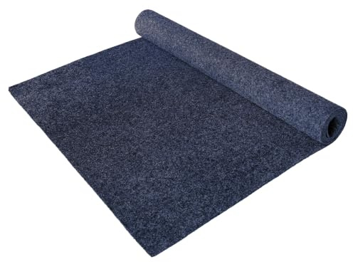 Primaflor Nadelfilz Turbo Teppichboden | Blau | 200x100 cm | Büro, Messe und Treppe, Teppichboden, Cfl-s1, Nutzungsklasse 33, Resine-Rücken und ca. 5 mm Höhe für
