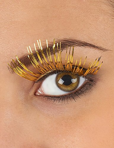 Faux cils longs dorés adulte - Doré - Taille unique