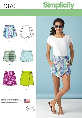 Simplicity Ladies enkelt sömnadsmönster 1370 kjolar, shorts & kjolar