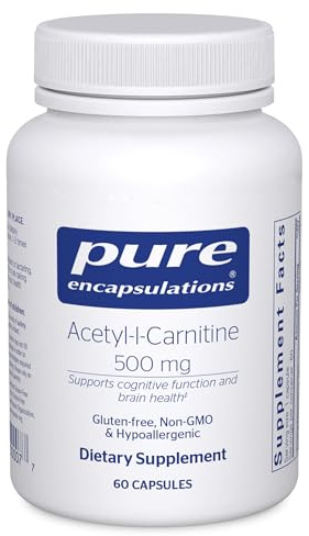 Pure Encapsulations Acetyl-L-Carnitine 500 mg - Memory & Brain Supplement - Brain Support & Focus* - Gluten Free & Non-GMO - 60 Capsules