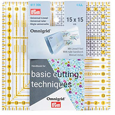 Prym R1515G Universal 15 x 15 cm Omnigrid Lineal, Kunststoff, transparent