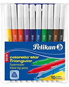 Pelikan Fasermaler Colorella Star Trigangular dreieckige Stifte, 1 Set, 10-farbig
