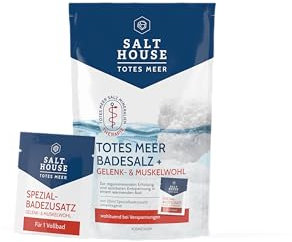 Salthouse Totes Sea Terapia sali da bagno, benessere articolare e muscolare, benefici in caso di tensione, con additivo speciale, 400 g + 20 ml