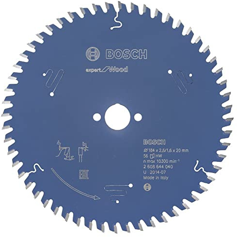 Bosch Professional Kreissägeblatt Expert für Wood (Holz, 184 x 20 x 2,6 mm, 56 Zähne, Zubehör Kreissäge)