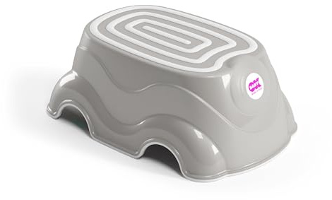 OKBABY Herbie Pedana Sgabello Alzabimbo con Gomma Antiscivolo per Bambini, Grigio
