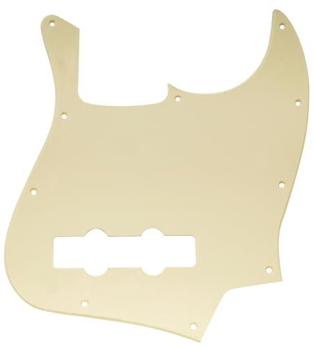 Musiclily 10 Löcher J Bass Pickguard JB Schlagbrett für Fender American/Mexican Standard Jazz Bass,1 lagig Crème