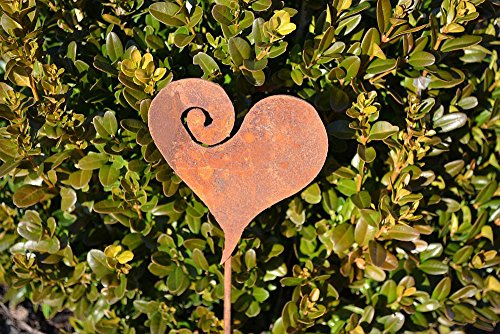 Unbekannt Herz auf Stab Gartenstecker Metall Rost Edelrost Rostfigur Deko Dekoration Deko-Idee Dekoherz Rostdeko Gartendeko Geschenk-Idee Geschenk