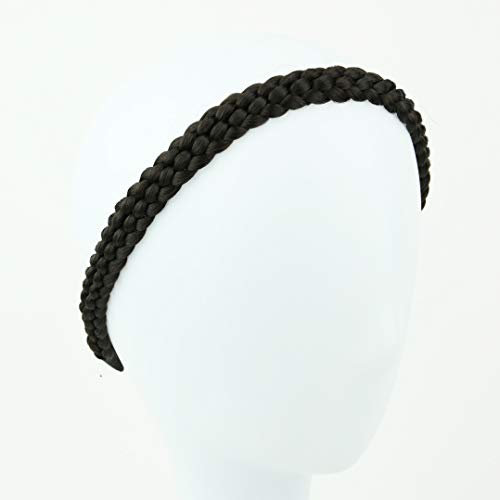 CAISHA Zopf Haarteil Haarband Stirnband Haarschmuck Geflochten Dunkelbraun HZ101