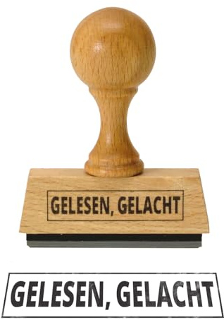 trendaffe Gelesen, Gelacht Holzstempel - Gelesen und Gelacht Bürostempel