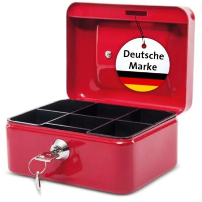 Geldkassette Stahlblech, Größe 1, (B) 152 (T) 125 (H) 90 mm rot