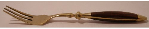 Forchetta per dolci - lunghezza 15 cm - bronzo - manico in palissandro