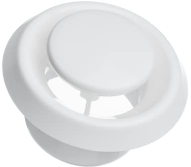 Ø 100mm Difusor Ajustable - Válvula de Extraccion/Suministro de Aire - Rejilla Redonda de Ventilacion - Plástico ABS Blanco