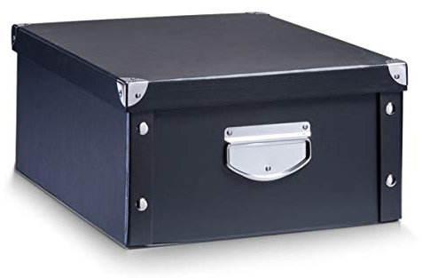 Zeller 17928 Caja de Almacenaje, Cardboard, Negro, 40x33x17 cm