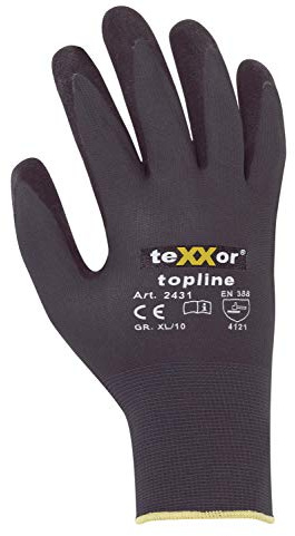 teXXor Nylon-Strickhandschuhe mit Nitrilbeschichtung, Größe 9, 12 Paar