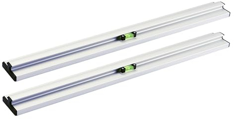 rabo TrockenschüTtungslehren-Grundschienensatz (Pack of 2), Extremely Stable Hollow Mehrkammer Profile, anodised, recessed Grip for Optimal Installation, That Creates Adjustable Length 125 CM