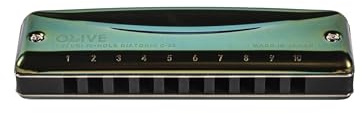 Suzuki Olive Diatonic Harmonica in the key of Bb, mehrfarbig