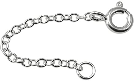 jewellerybox Sterling silver spårkedja förlängningskedja | Kedjelängd: 5 cm (5 tum) – 10 cm (5 tum), Emalj, Ingen ädelsten