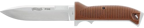 Walther P38 Knife Outdoor Messer 440C, feststehend | Feststehendes Messer mit 135 mm 440C Droppoint-Klinge und robuster Scheide