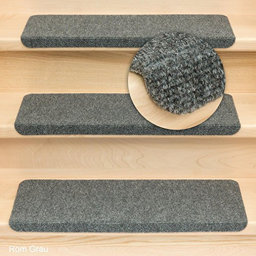 Kettelservice-Metzker Stufenmatten Rom Rechteckig - versch. Set Varianten & Farben ! (14 STK. Hellgrau)