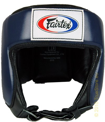 Fairtex Muay Thai och Kickbox tävlingskamping huvudskydd HG9 blå/svart Mittelgroß