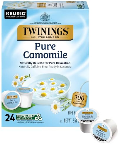 Twinings Pure Camomile Herbal Tea K-Cups for Keurig, 24 CT Box (1 Pack)