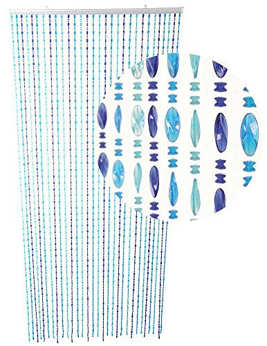 HAB & GUT -DV0376- Türvorhang Form: TWISTER, Farbe: AQUA, Material: Kunststoff, Größe: 90 x 200 cm