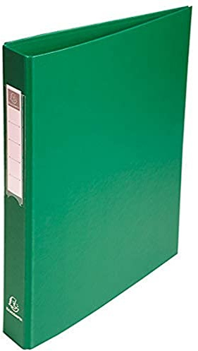 Exacompta 51383E 10er Pack Ringbücher aus festem Karton 1,8mm Kunststoffbezug aussen und innen, 4 Ringe Füllhöhe 25mm für DIN A4 - Grün