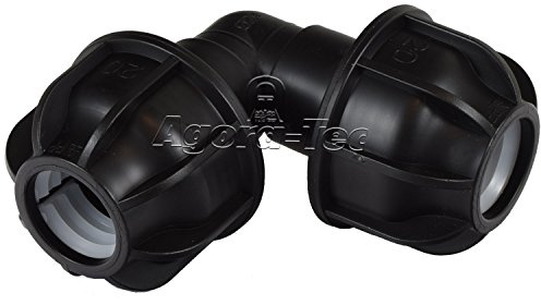 Agora-Tec® PP Fitting Winkel 90° | 20 mm PE-Rohr | 1/2 Zoll | 1 Stück | Material: PP | max. 10 bar | für Bewässerungs- & Beregnungsanlagen