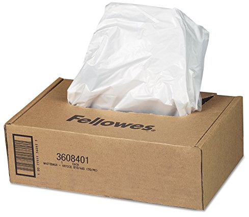 Fellowes Powershred Waste Bags for AutoMax 500C and 300C Auto Feed Shredders, 50 Bags & Ties (3608401)