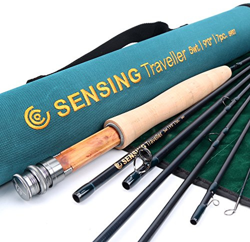 MAXIMUMCATCH Traveler Fly Fishing Rod: 7-piece IM10 Carbon Rod with Cordura tube in 5/6/7/8 weight (9' 8wt)