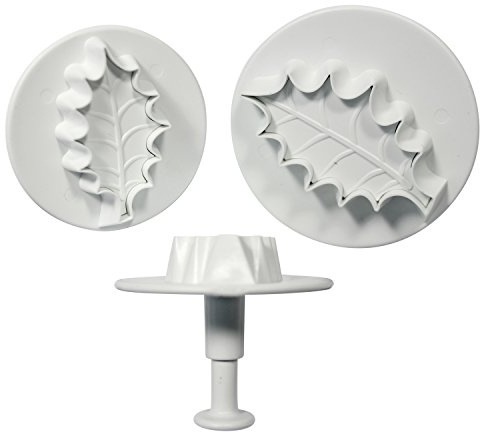 PME Veined Holly Leaf Plunger Cutters, X-Large, 2X-Large and 3X-Large Size, Set of 3