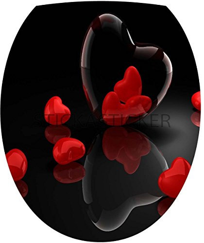 Sticker Autocollant abattant WC Coeur 35x42cm réf 081