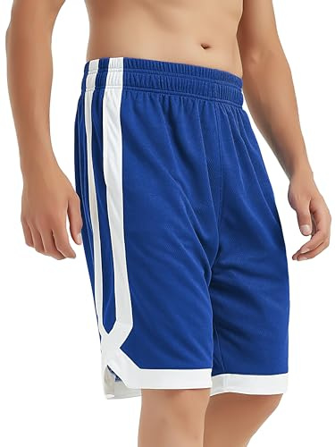 Herren Sport Shorts, Basketball Trainingsshorts Kurze Sporthose mit Taschen | 17,8 cm Innennaht, elastischer Kordelzug am Bund, athletische Workout-Shorts, Laufen, Tennis, Training, lässige Lounge