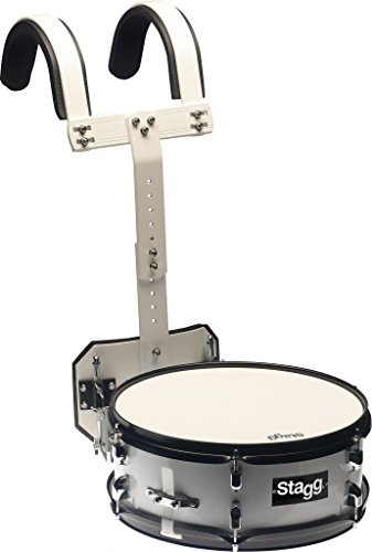 Stagg MASD-1455 Marching Snare Drum mit Carrier weiß