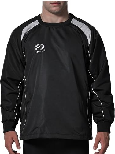 Optimum Unisex Senior Windbreaker Sports Contact Top Stay Cool and Comfortable During Rugby and Football Trainings in All Weather - Black/White, XL