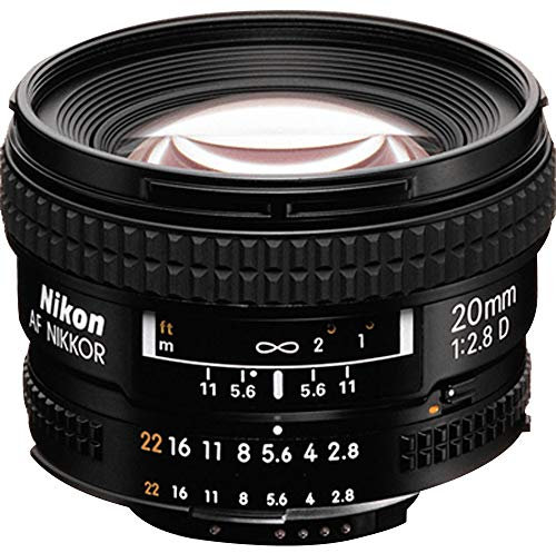 Nikon AF-Nikkor 20mm F2.8 D - Objetivo con Montura para Nikon (Distancia Focal Fija 20mm, Apertura f/2.8)